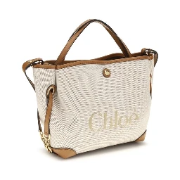 Beige Fabric Handbag