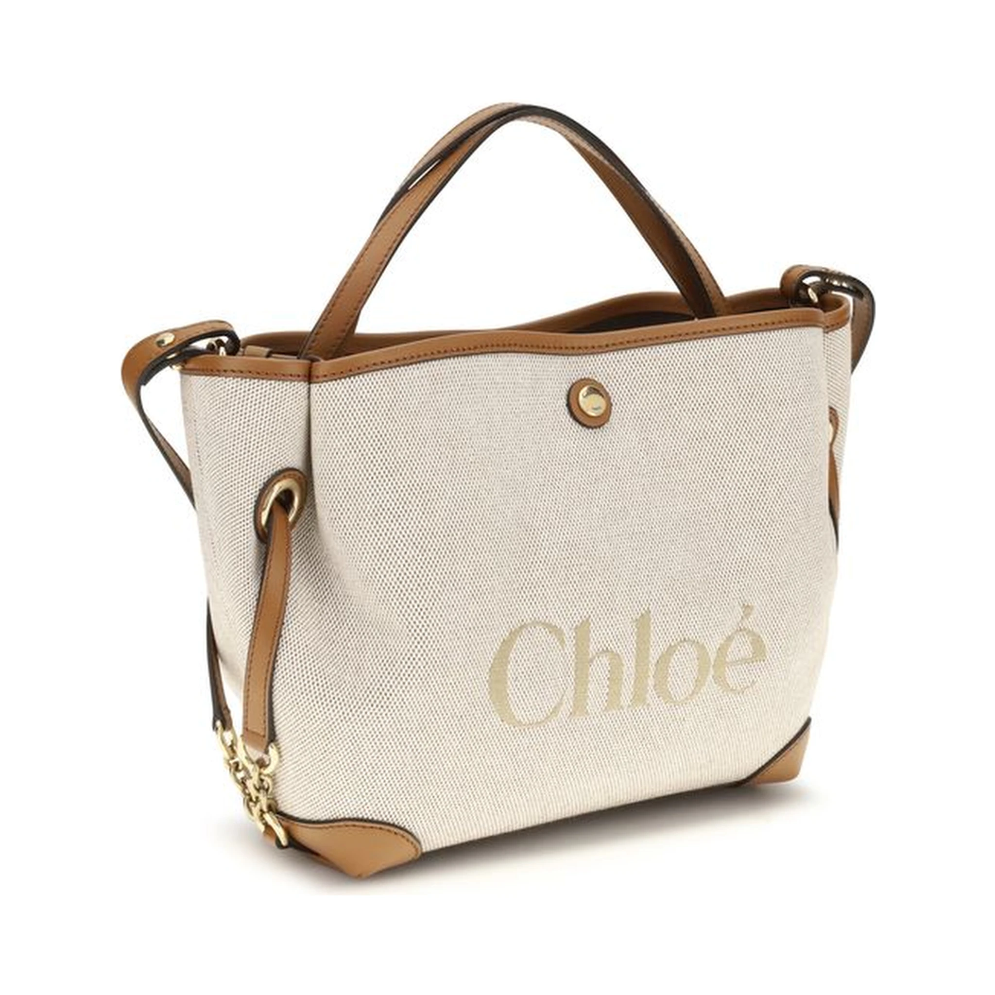 Beige Fabric Handbag