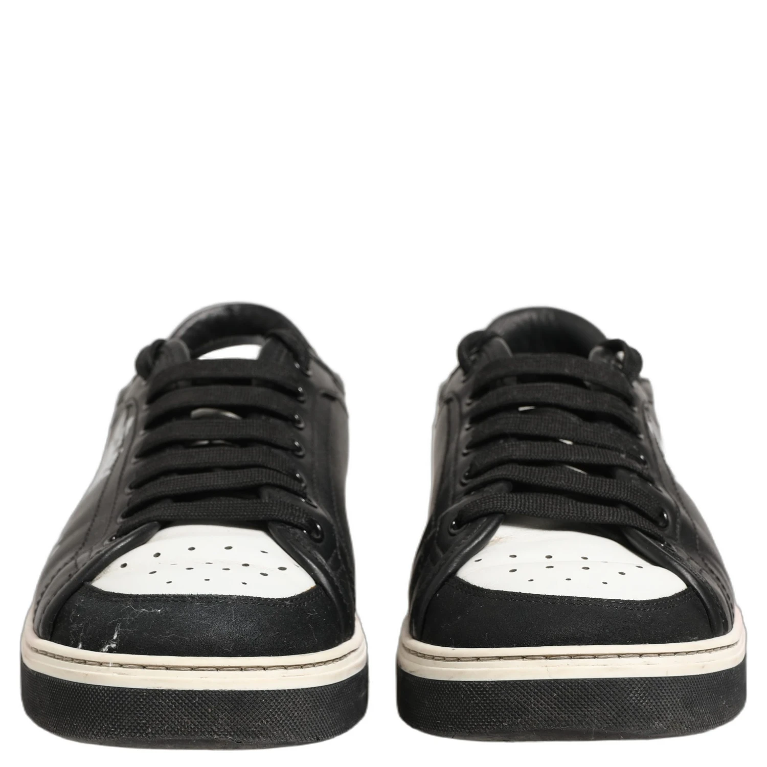 Black Leather Crown Milano Men Sneakers Shoes