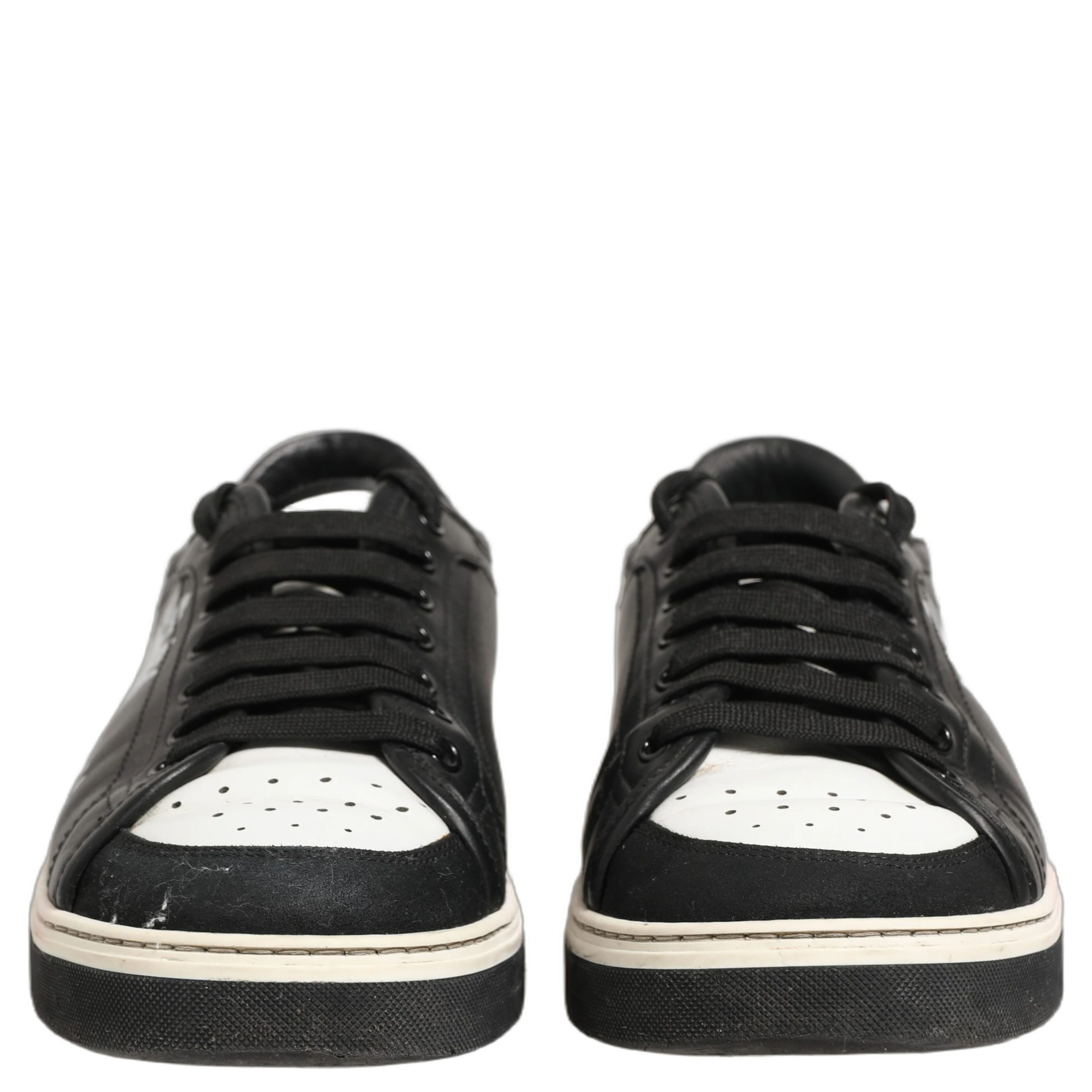 Black Leather Crown Milano Men Sneakers Shoes