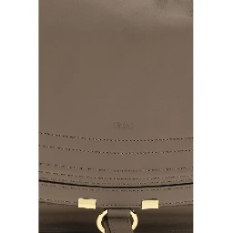 Beige Calf Leather Bos Taurus Shoulder Bag