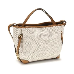 Beige Fabric Handbag