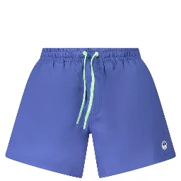 Blue Nylon Men's Swim Boxer
