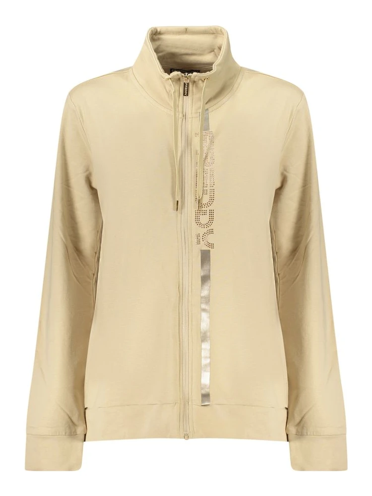 Beige Cotton Women Sweatshirt