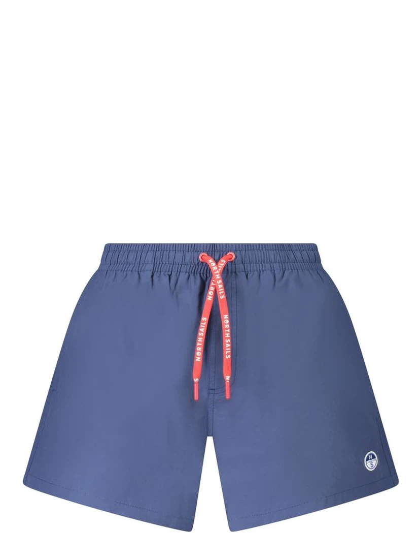 Blue Nylon Men's Swim Boxer