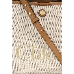 Beige Fabric Handbag