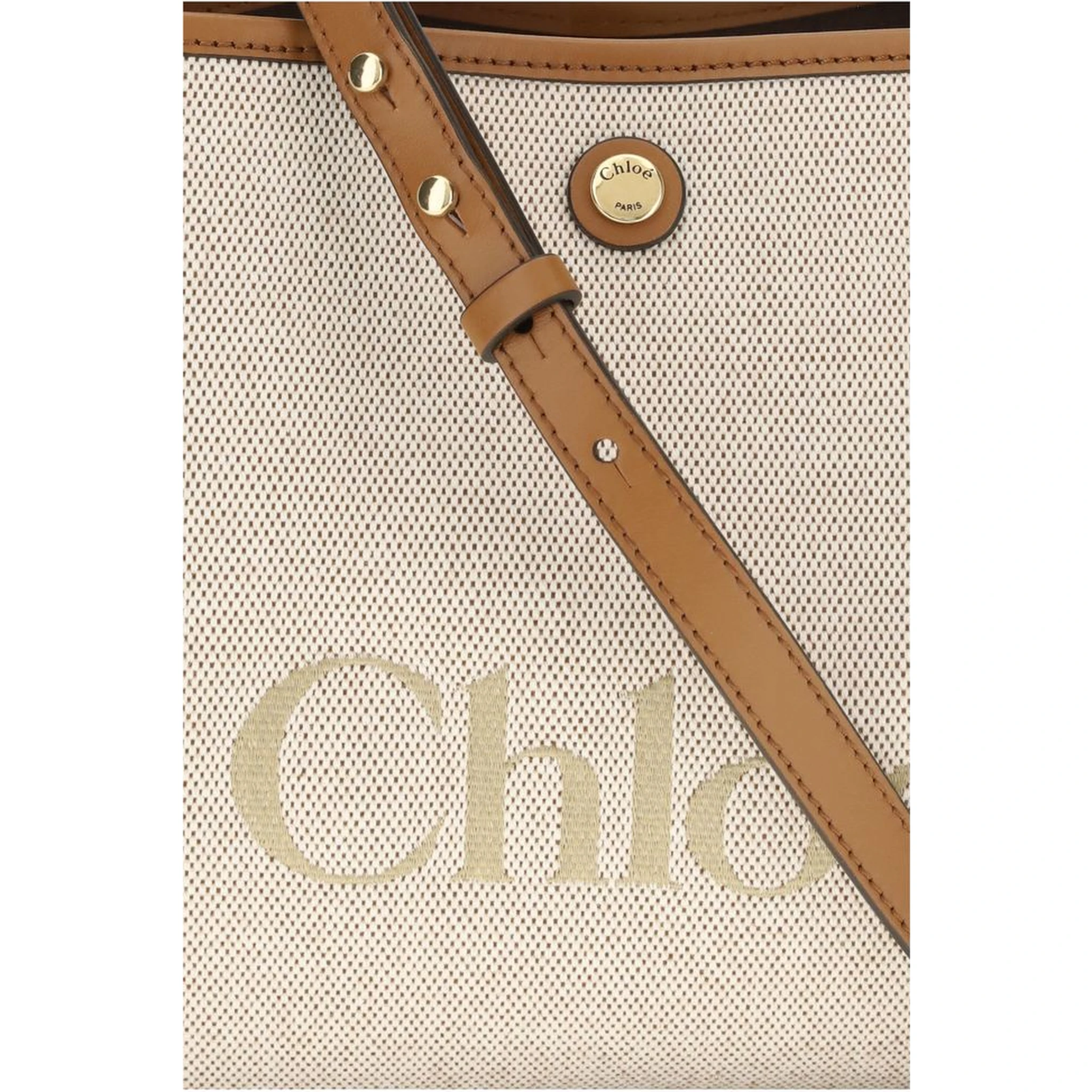 Beige Fabric Handbag