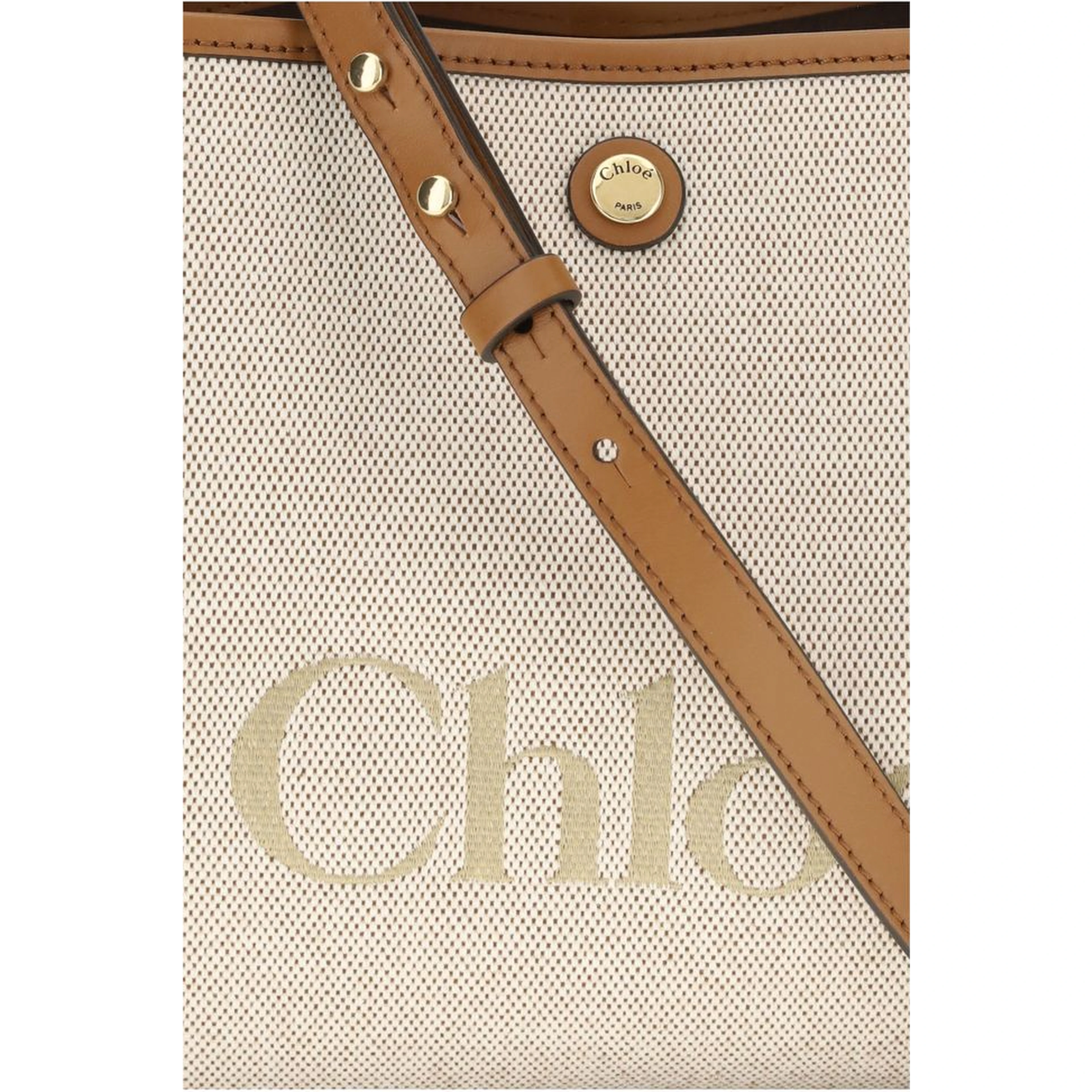 Beige Fabric Handbag