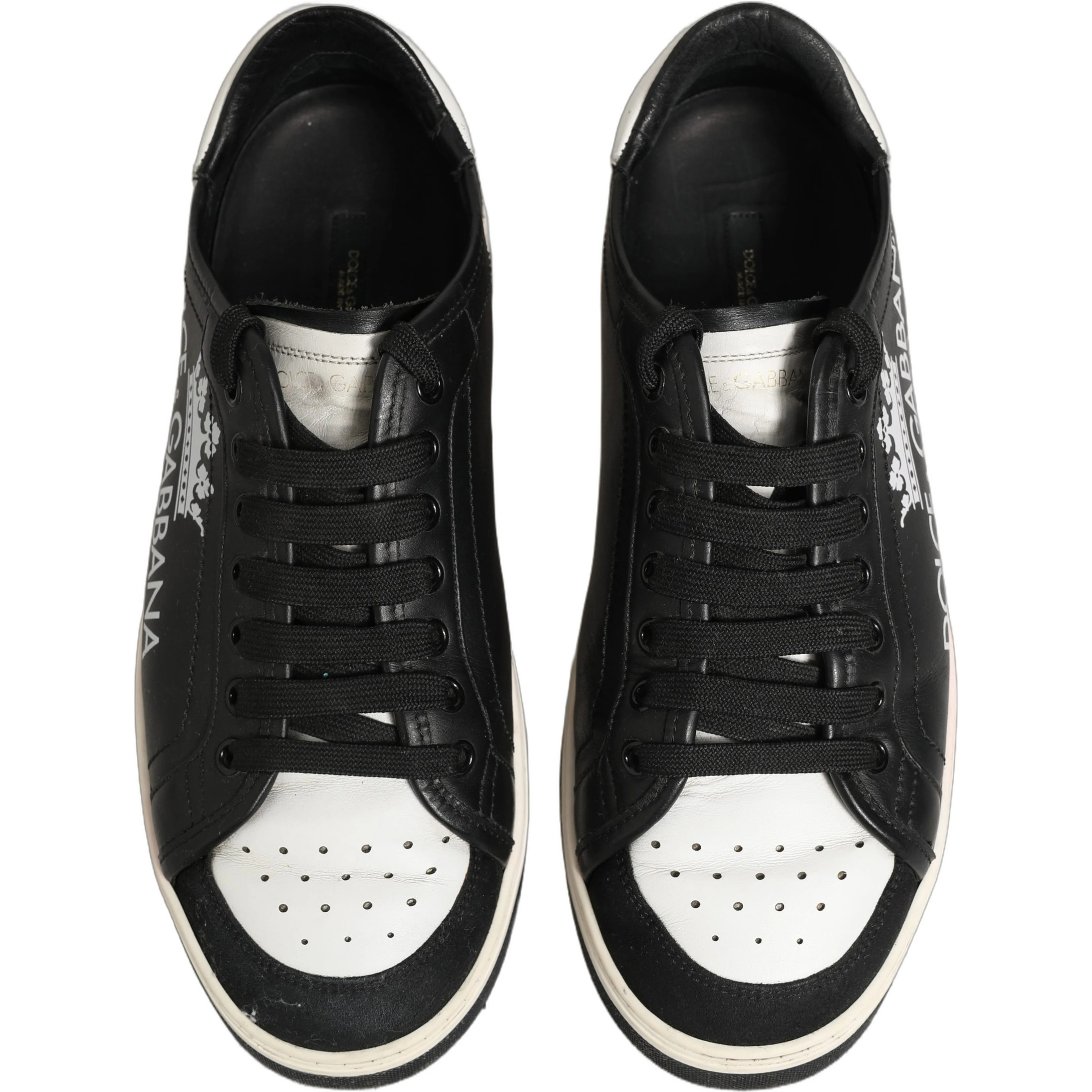 Black Leather Crown Milano Men Sneakers Shoes