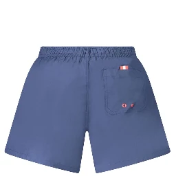 Blue Nylon Men's Swim Boxer