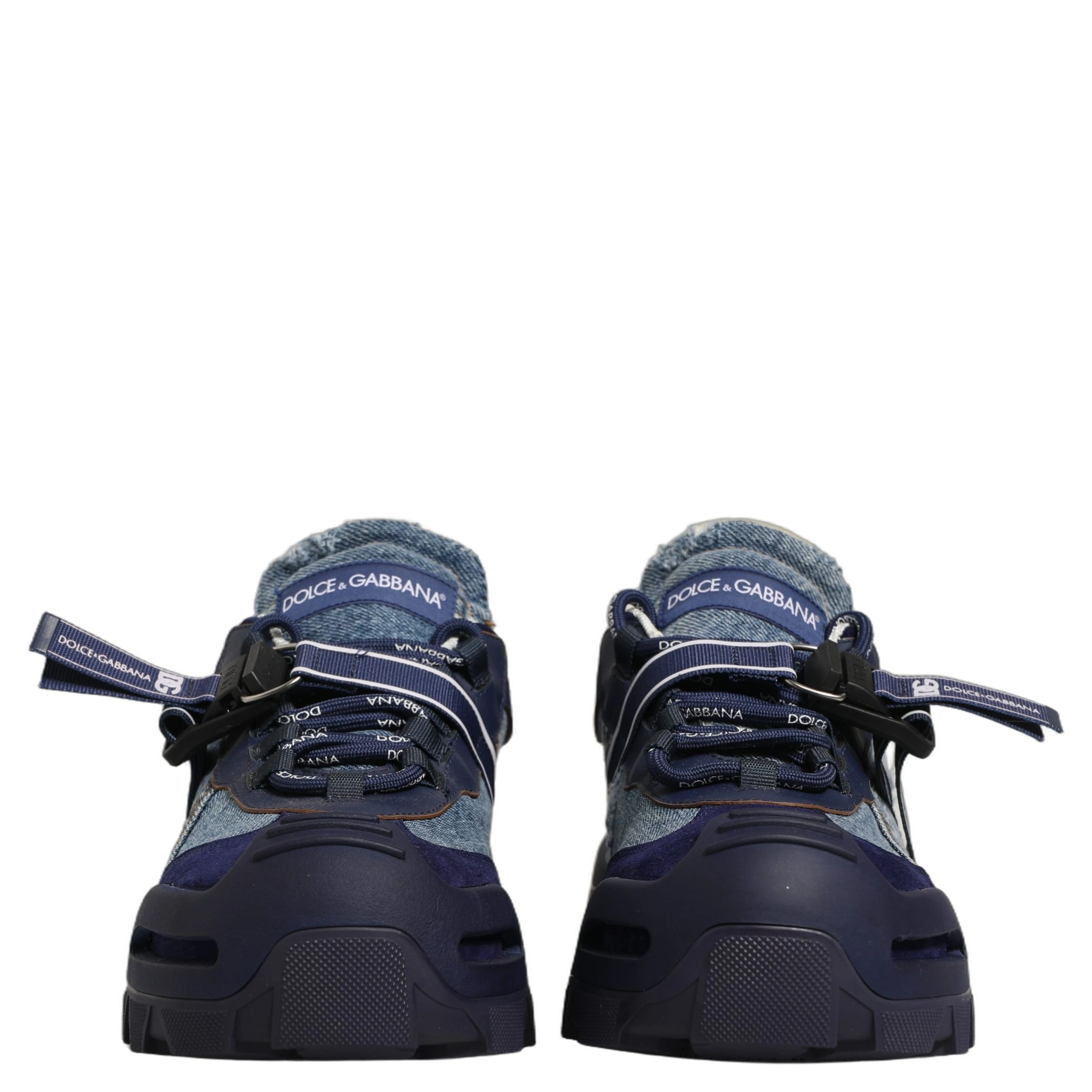 Blue Airmaster Panelled Low Top Denim Sneakers Shoes