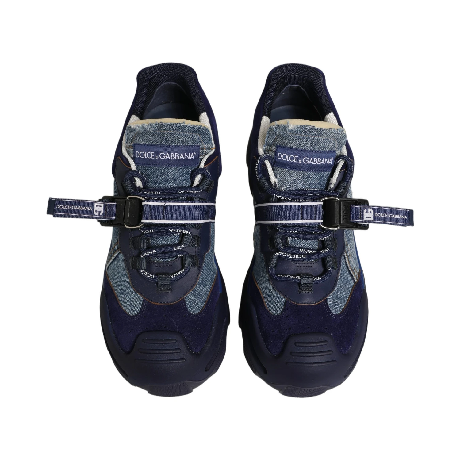 Blue Airmaster Panelled Low Top Denim Sneakers Shoes