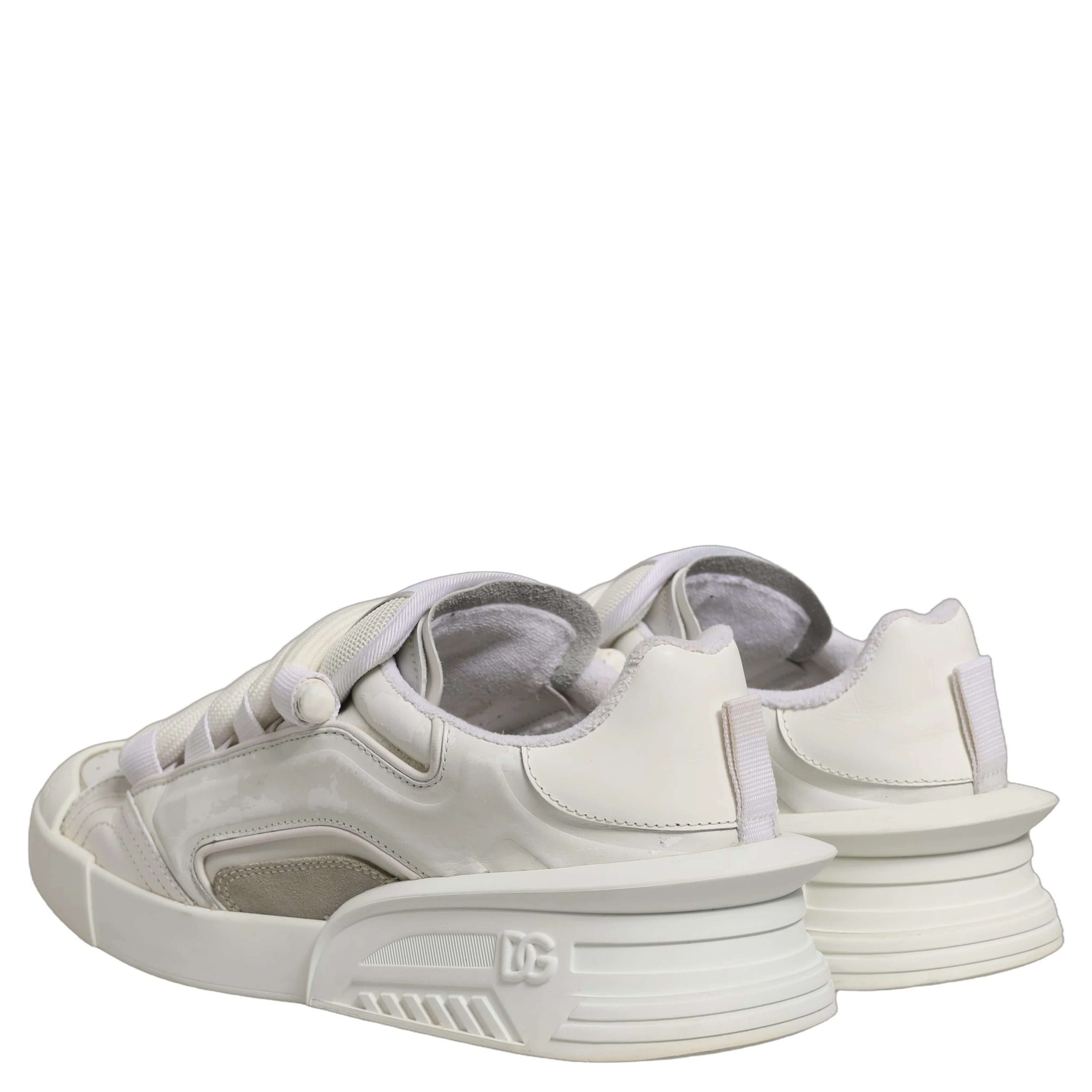 White Leather Portofino Space Sneakers Shoes