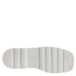 White Leather Chunky Sole Slip On Derby Shoes