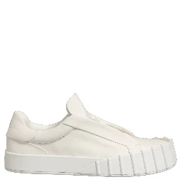 White Leather Low Top Lace Up Sneakers Shoes