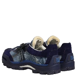 Blue Airmaster Panelled Low Top Denim Sneakers Shoes