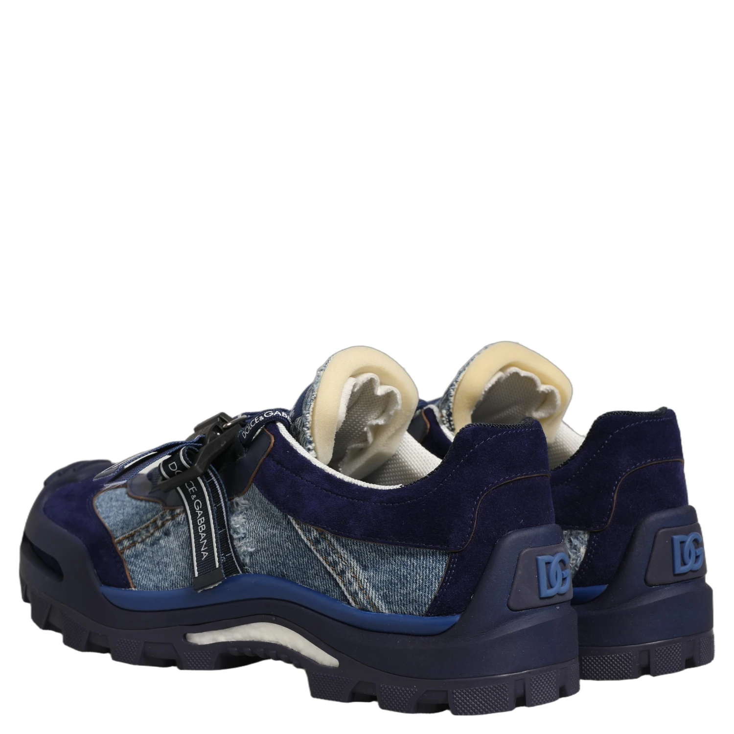 Blue Airmaster Panelled Low Top Denim Sneakers Shoes