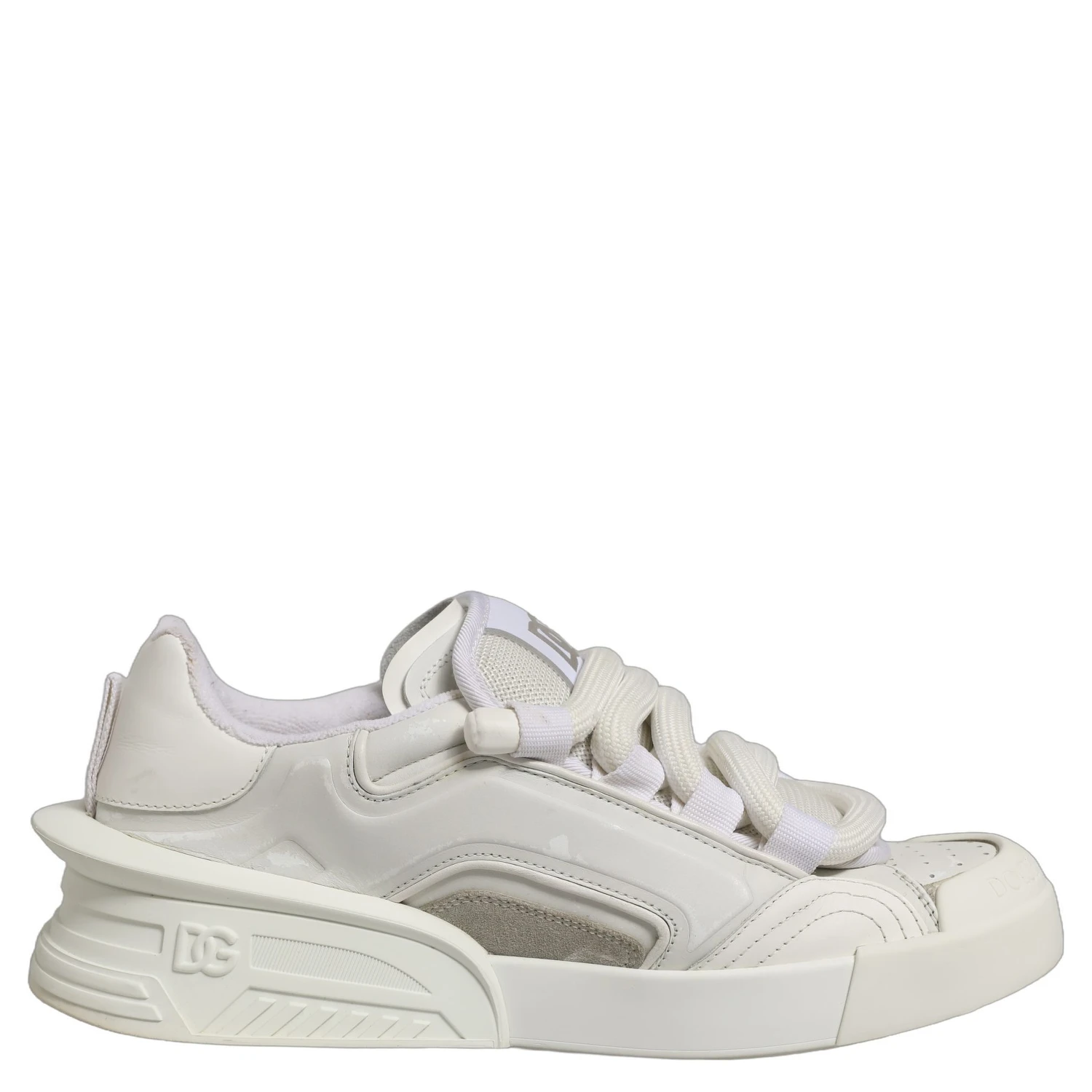 White Leather Portofino Space Sneakers Shoes