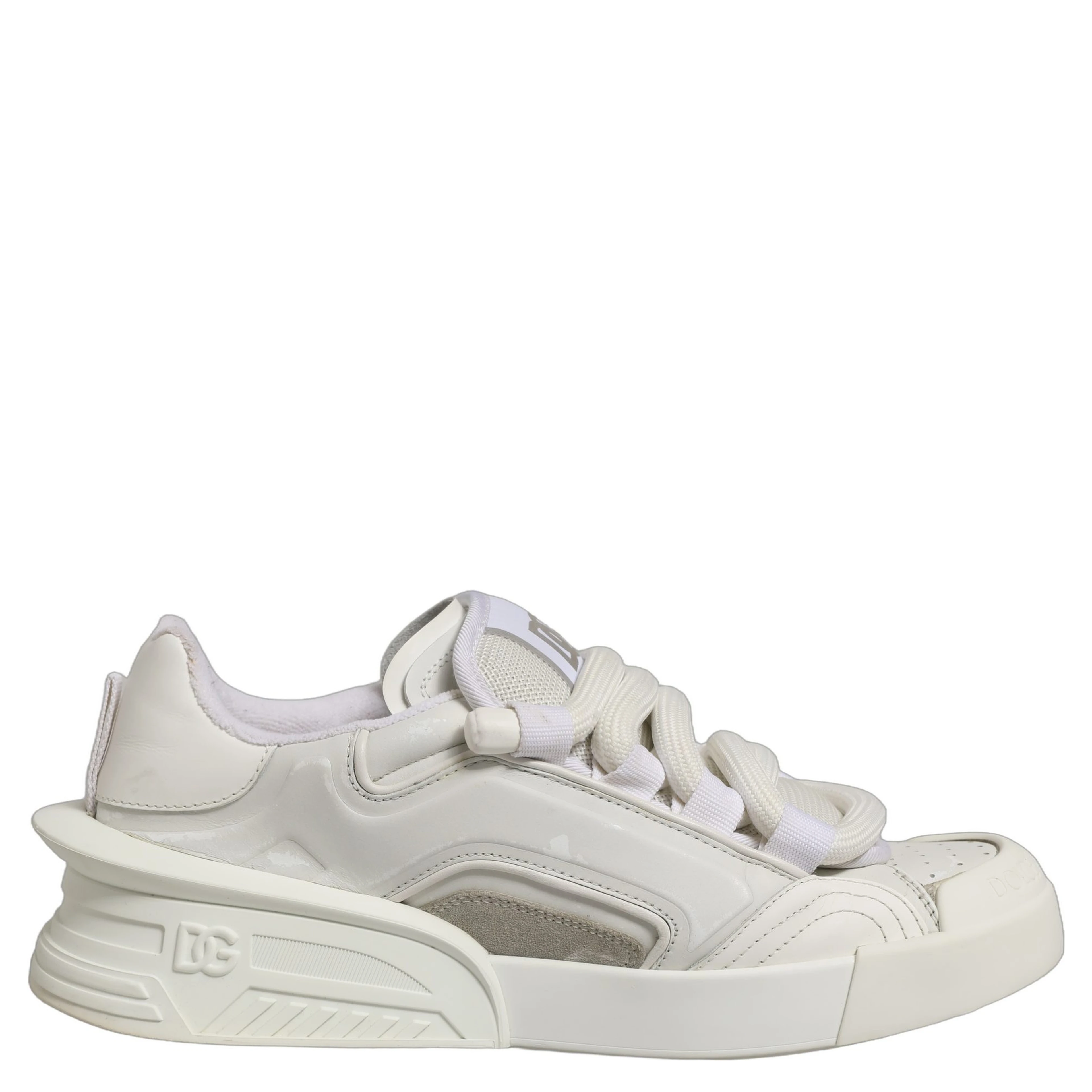 White Leather Portofino Space Sneakers Shoes