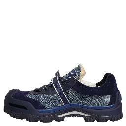 Blue Airmaster Panelled Low Top Denim Sneakers Shoes