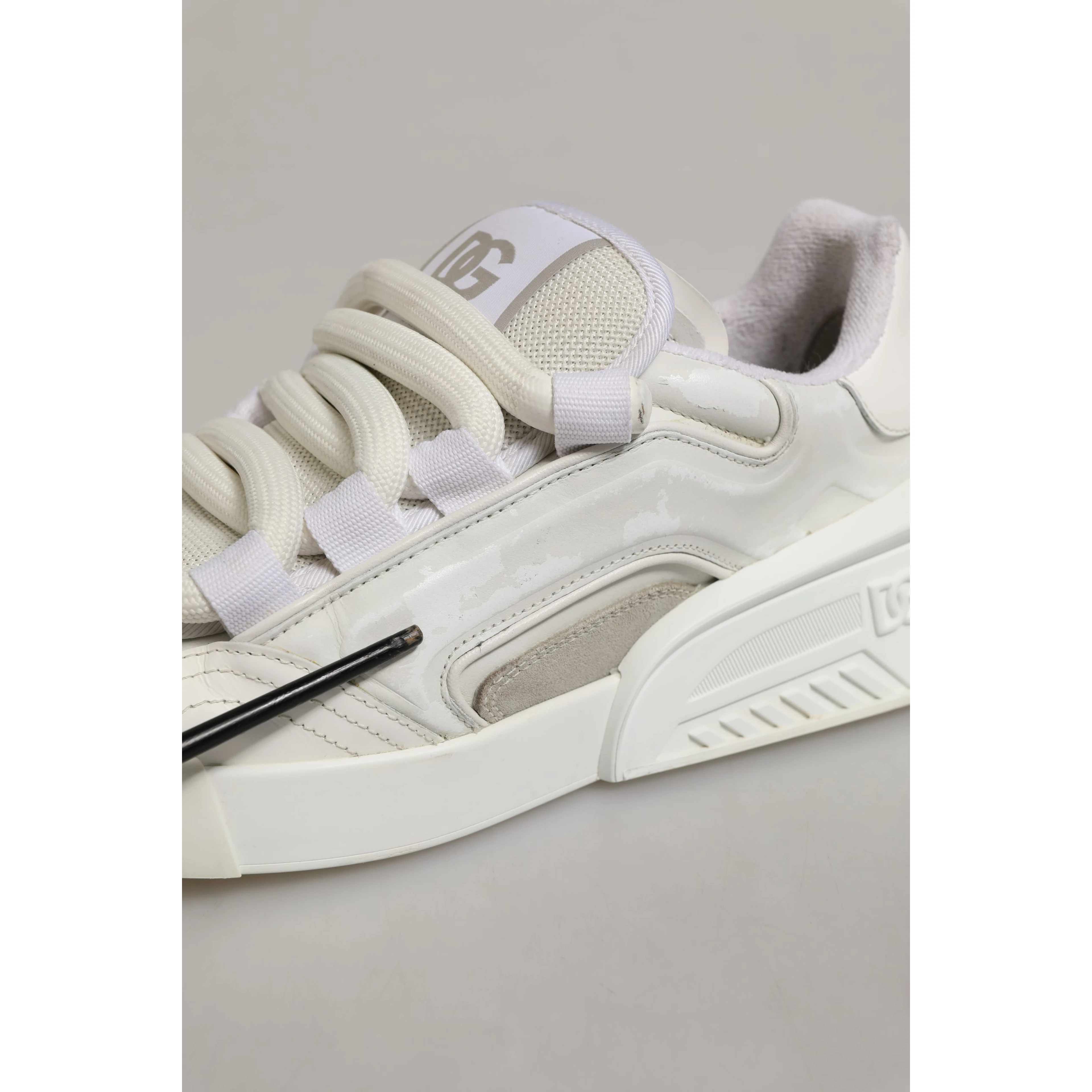 White Leather Portofino Space Sneakers Shoes