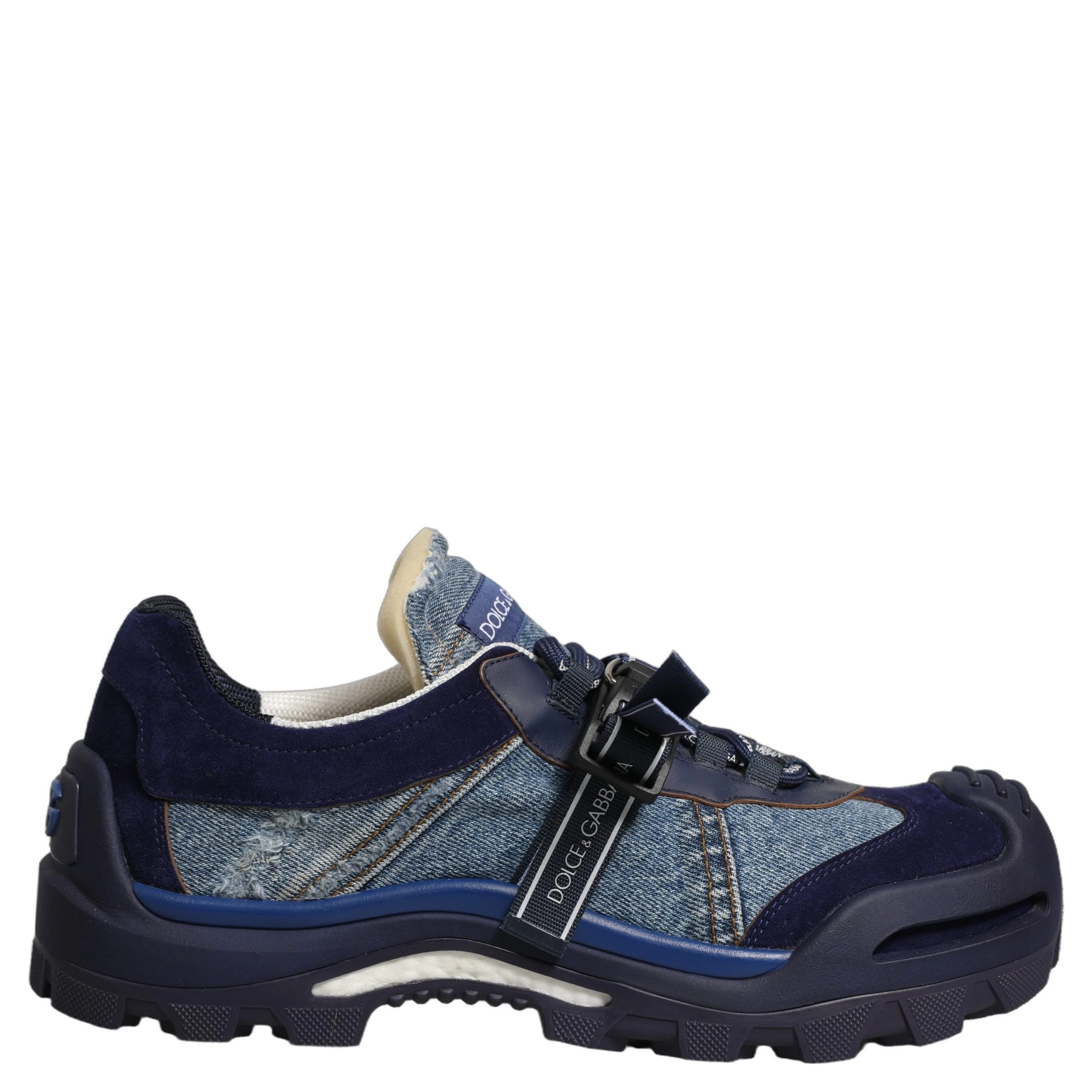 Blue Airmaster Panelled Low Top Denim Sneakers Shoes