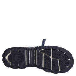 Blue Airmaster Panelled Low Top Denim Sneakers Shoes
