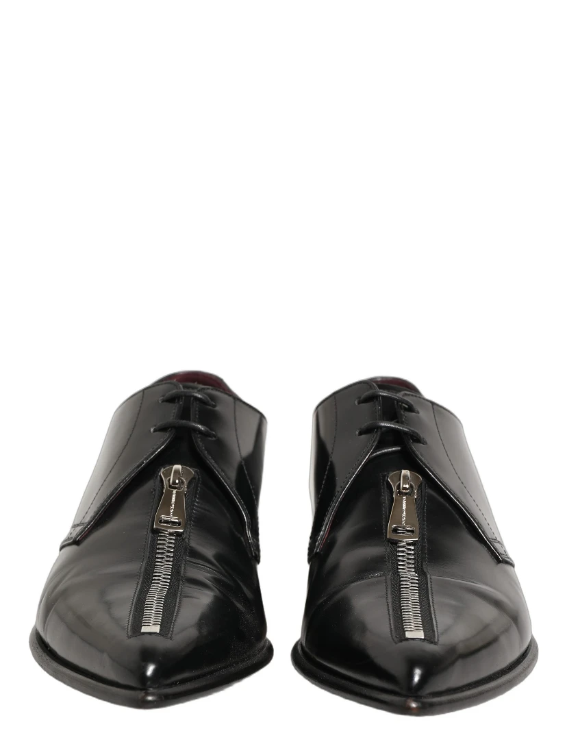 Black Leather Men Derby Dress Formal Shoes