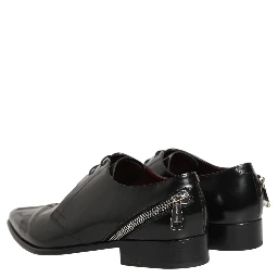 Black Leather Men Derby Dress Formal Shoes