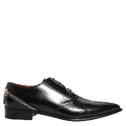 Black Leather Men Derby Dress Formal Shoes