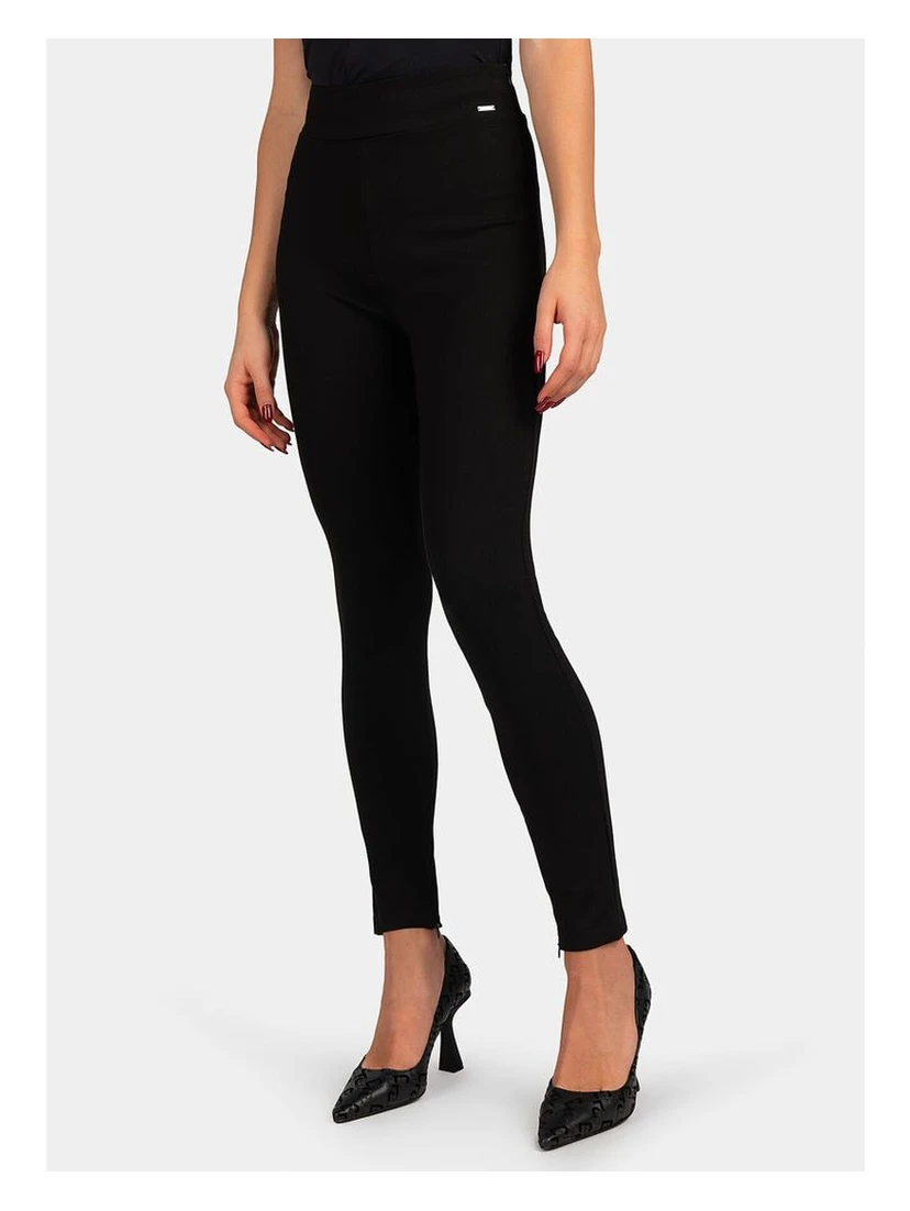 Black Viscose Casual Pants