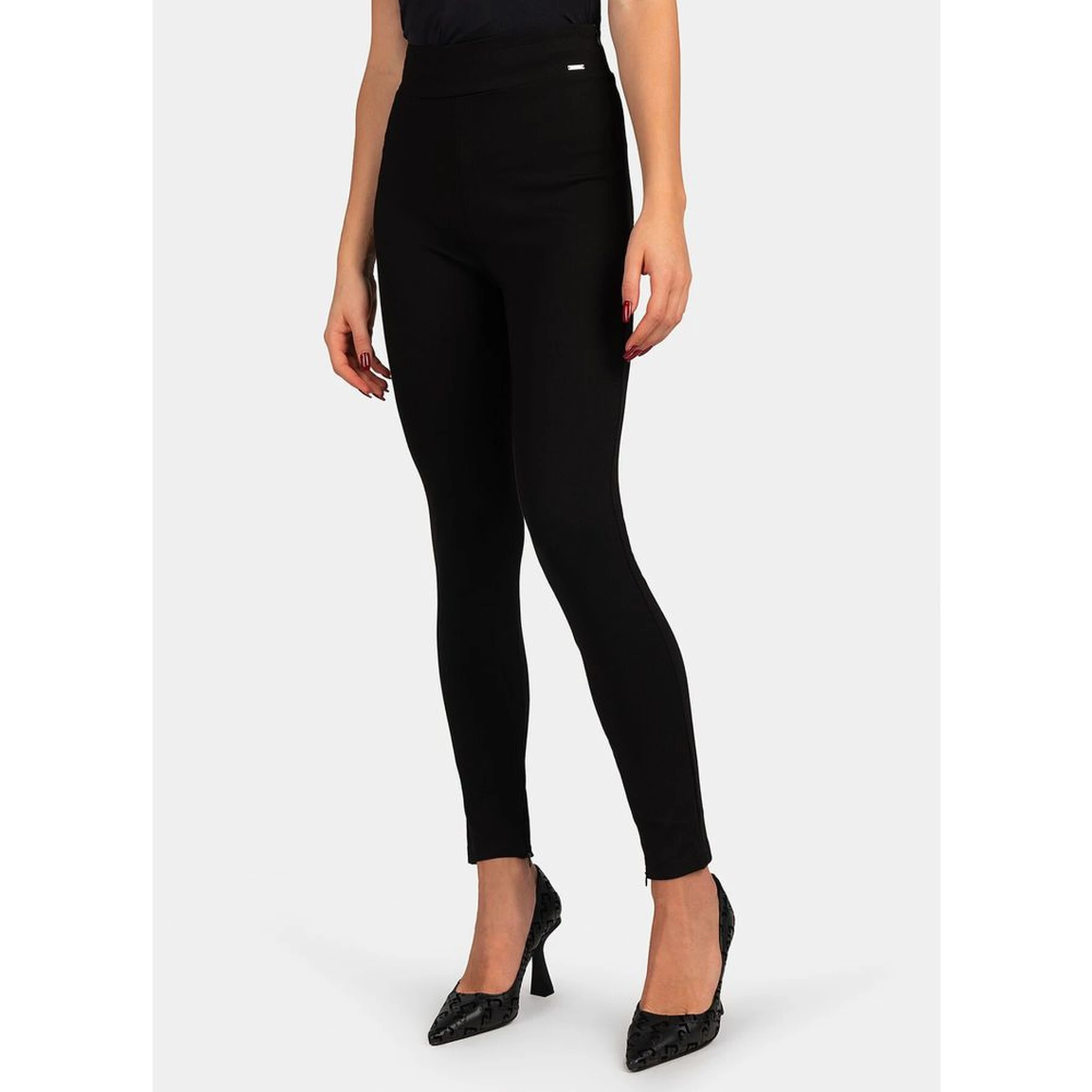 Black Viscose Casual Pants
