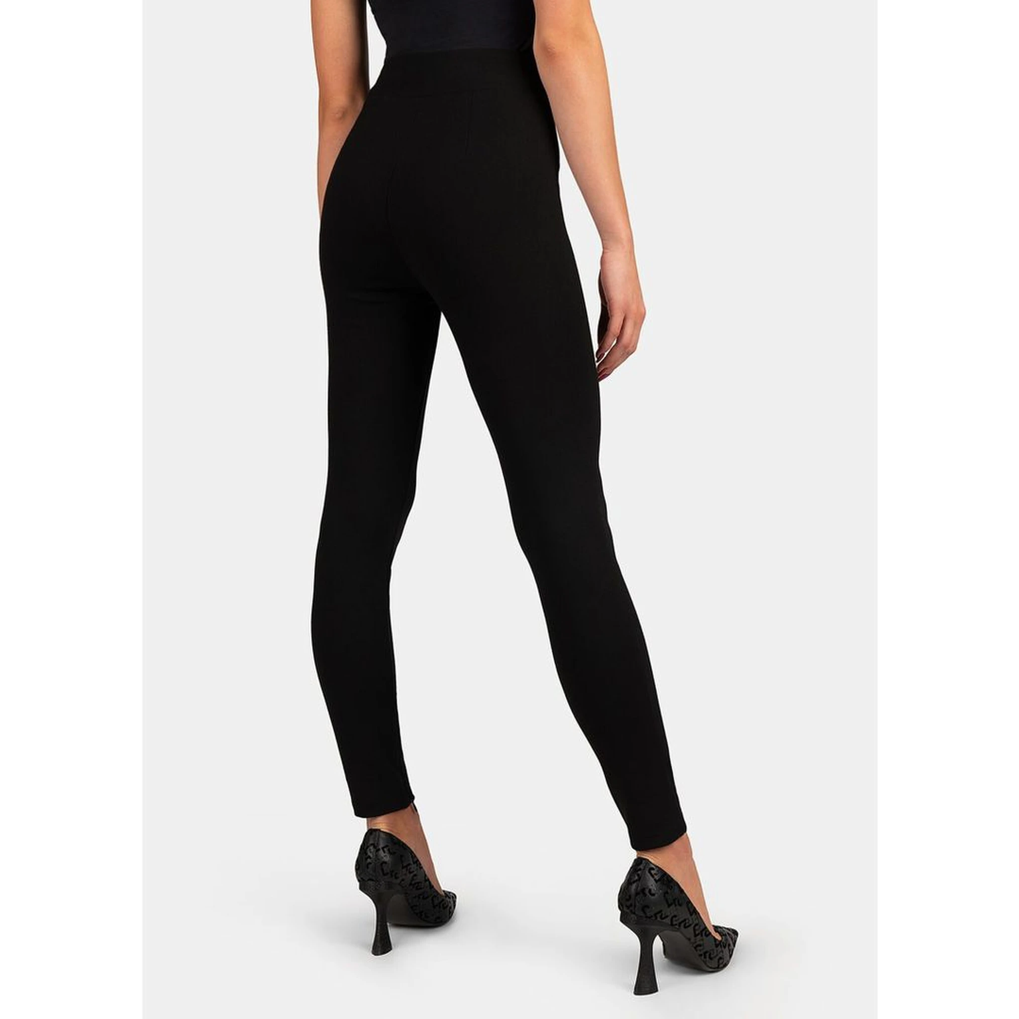 Black Viscose Casual Pants
