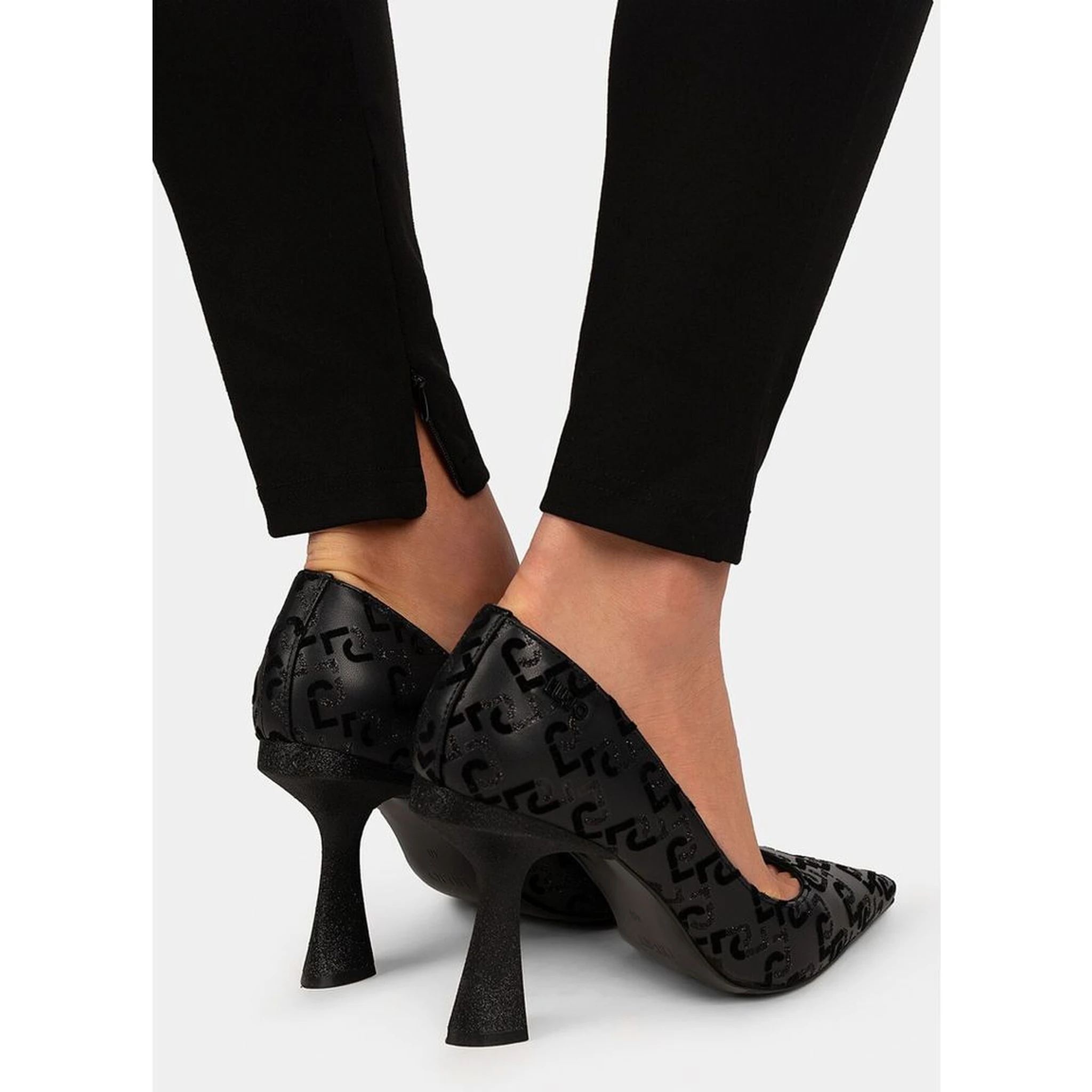 Black Viscose Casual Pants