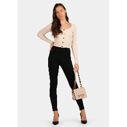 Black Viscose Casual Pants