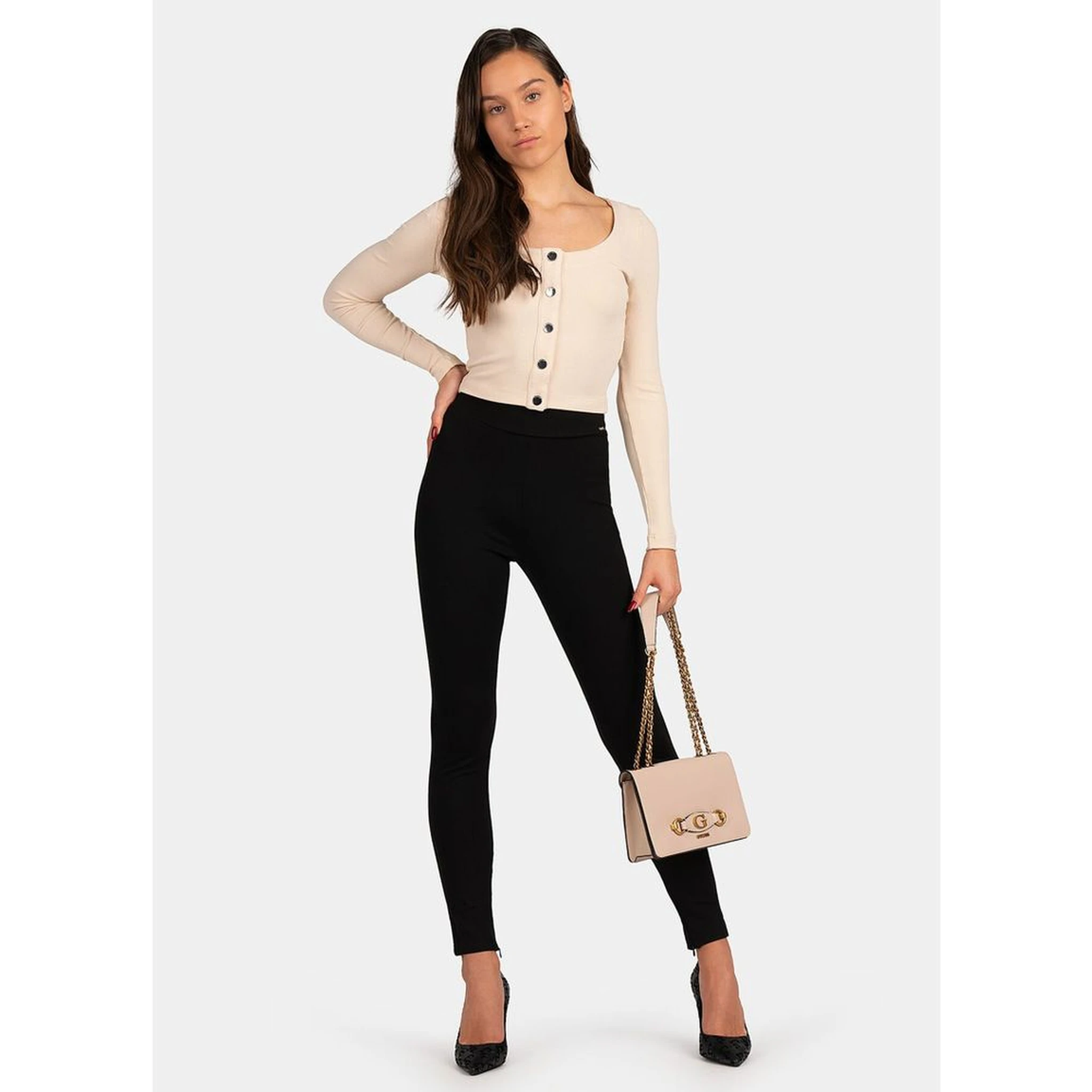 Black Viscose Casual Pants