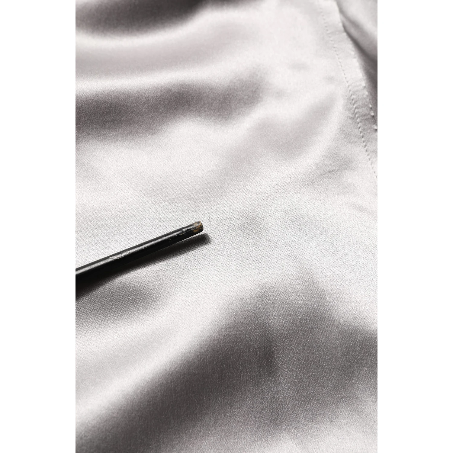 Metallic Grey Satin Silk Formal Dress Shirt