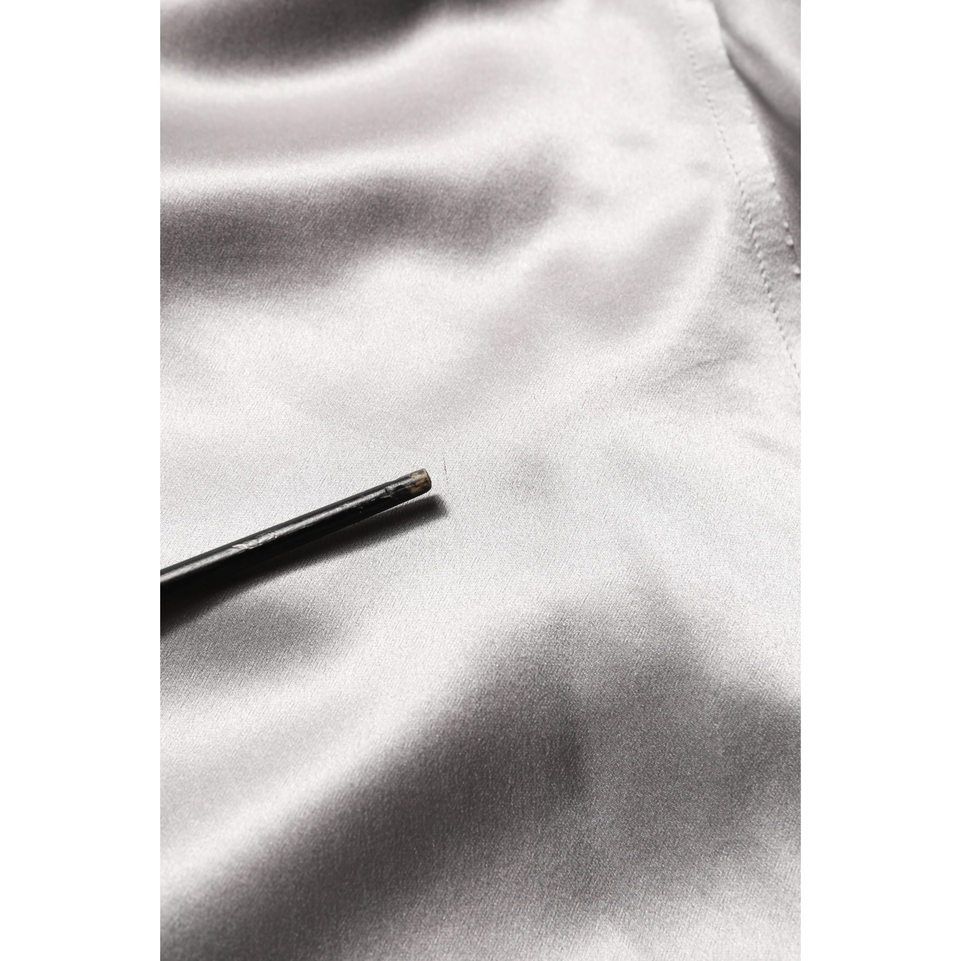 Metallic Grey Satin Silk Formal Dress Shirt