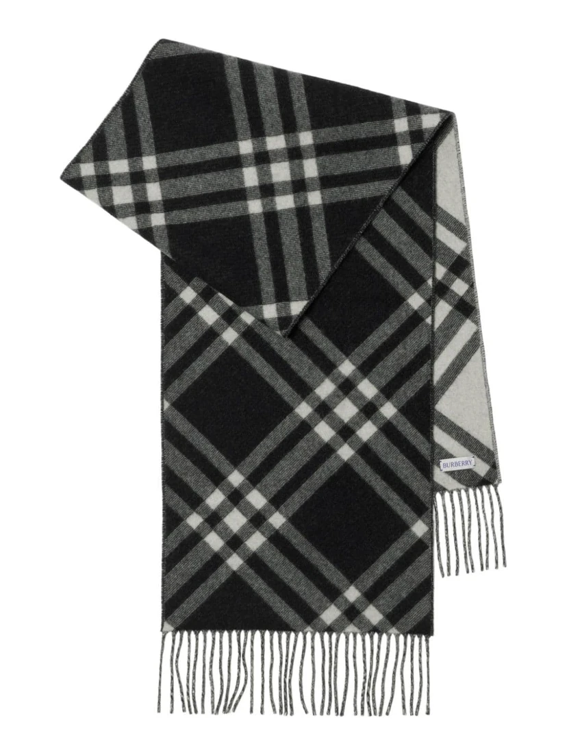 Check scarf in cashmere