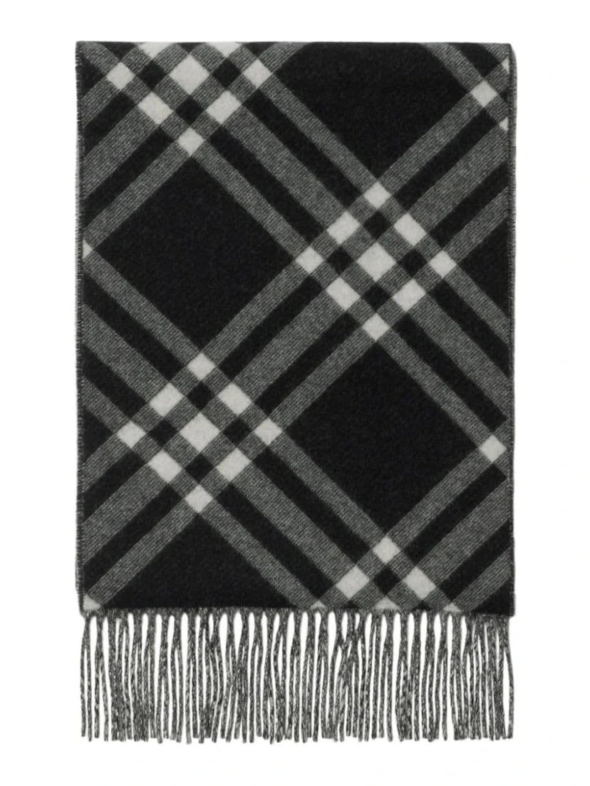 Check scarf in cashmere