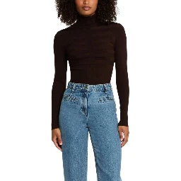 Brown Viscose Turtleneck