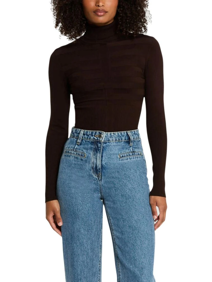 Brown Viscose Turtleneck