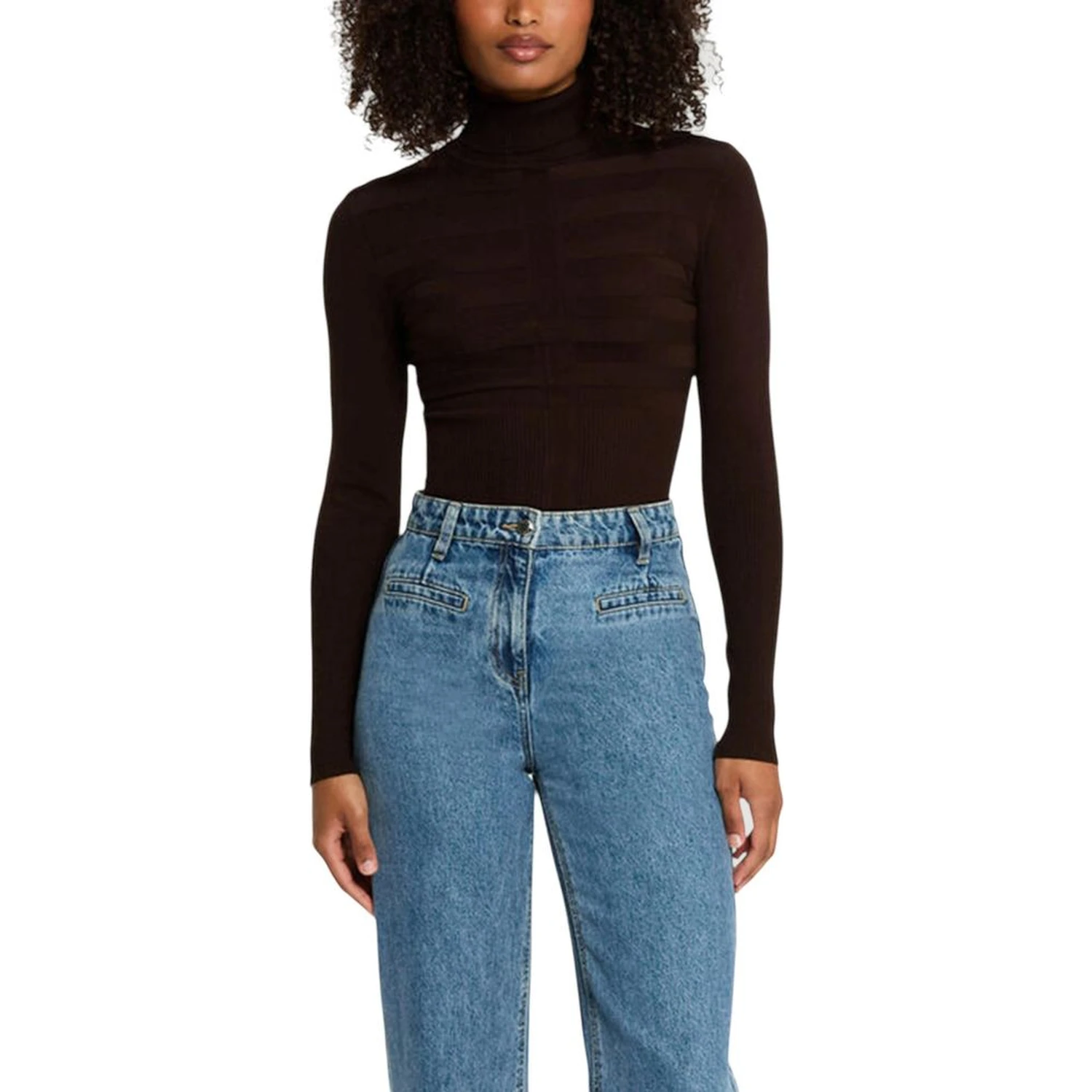 Brown Viscose Turtleneck