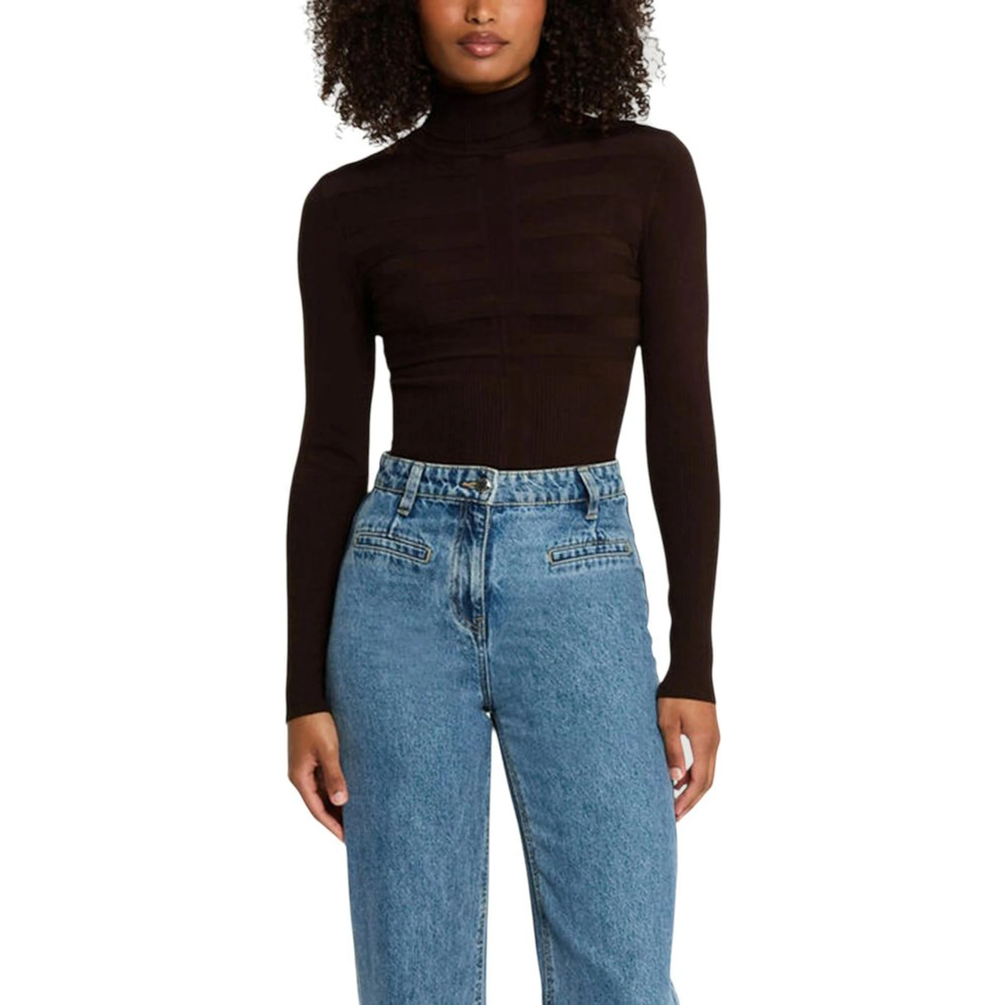 Brown Viscose Turtleneck