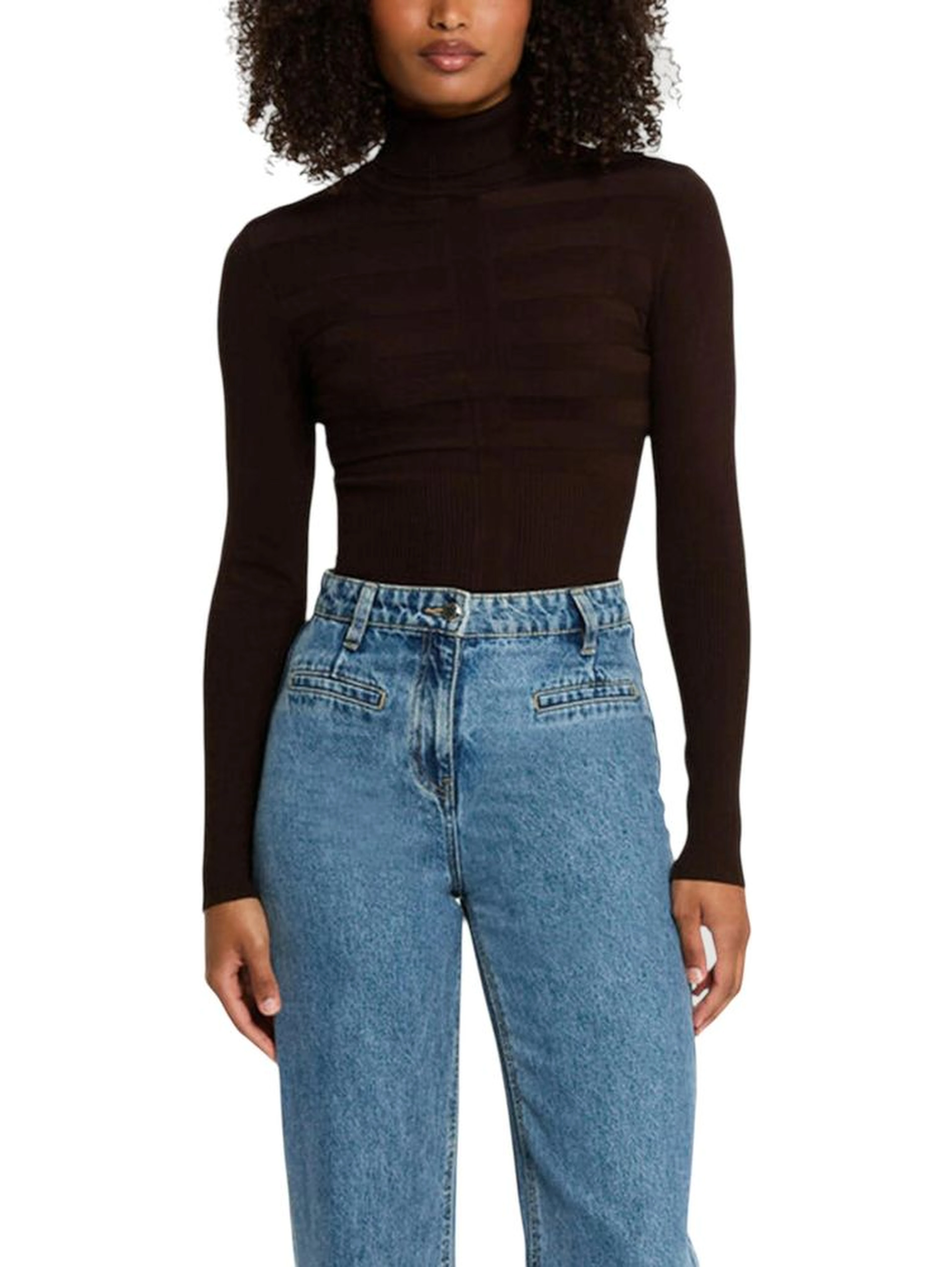 Brown Viscose Turtleneck