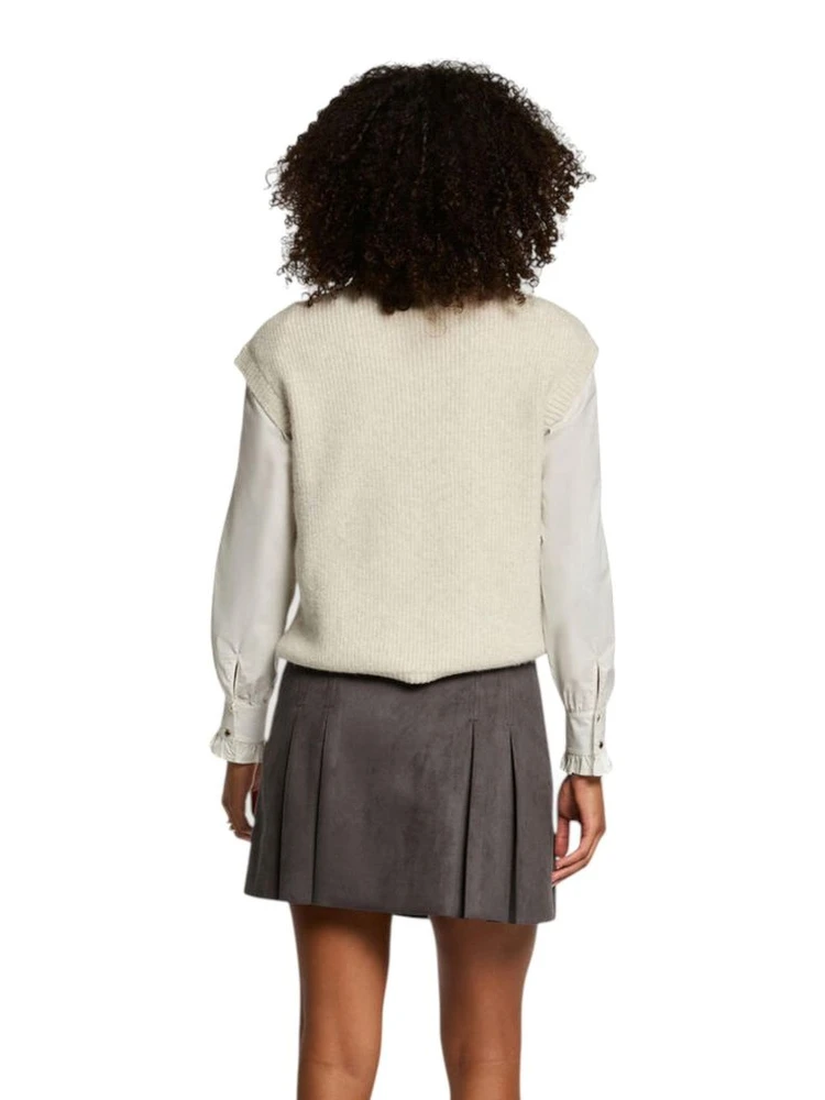 Beige Polyester Sleeveles Sweater alternative