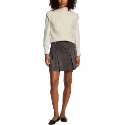 Beige Polyester Sleeveles Sweater