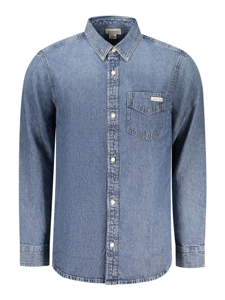 Blue Cotton Men's Shirt
