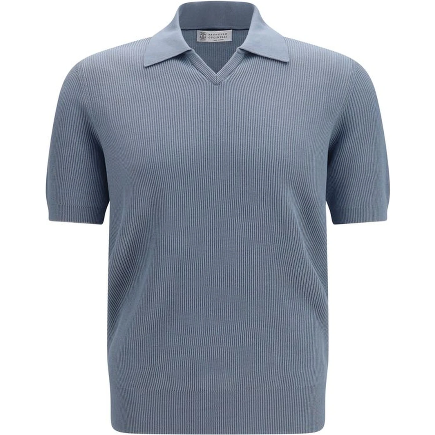 Blue Cotton Polo Shirt