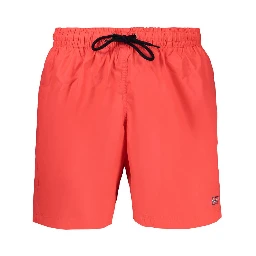 Red Polyamide Men's Swim Boxer